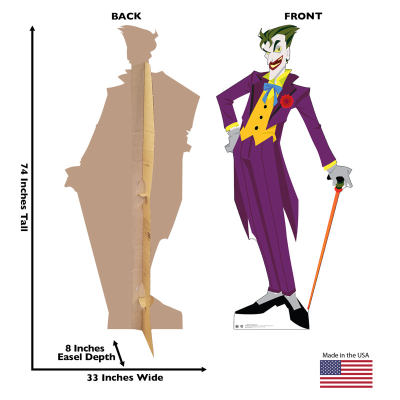 74'' Animated Joker Cardboard Cutout in Purple Suit