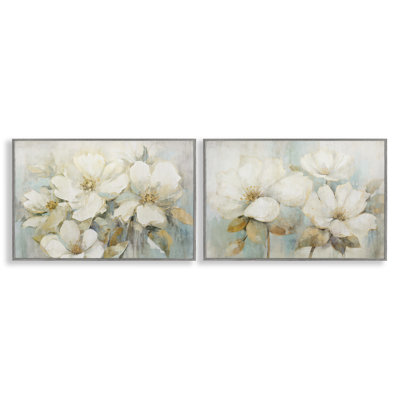 «Mixed Subtle Blossoms», ensemble de 2 impressions sur toile encadrées, design par Andrea Haase