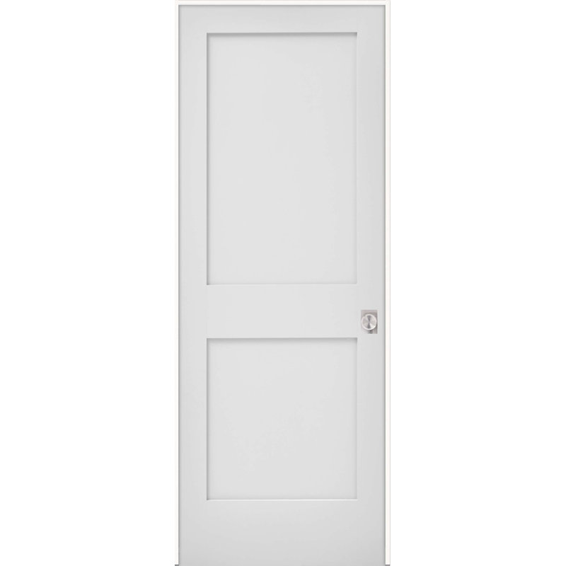 Porte intérieure pré-montée en bois 2 panneaux avec poignée et kit d'installation Evelin, 24 po x 80 po, Gauche
