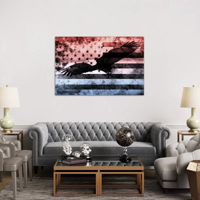 USA "Melting Film" Flag (Bald Eagle) - Print on Canvas