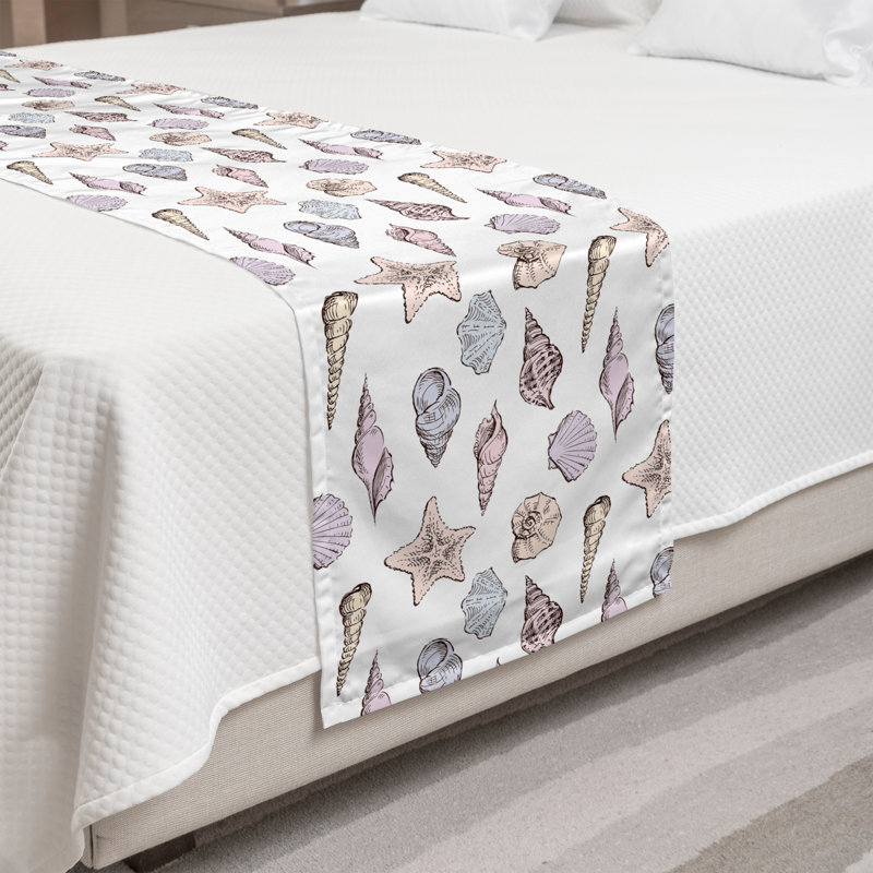 Twin Purple Multicolor Polyester Nautical Bed Runner