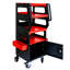 Chariot multi-usages à 4 niveaux pour le diagnostic - noir et rouge