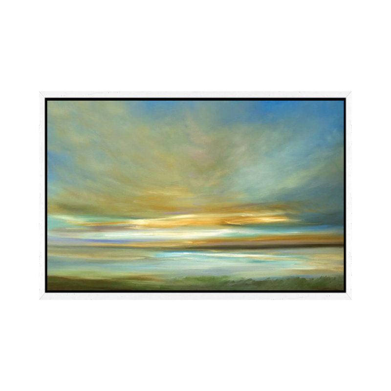 Light On The Dunes by Sheila Finch - Painting on Canvas, 66.04 cm H x 45.72 cm W, White Floater Framed