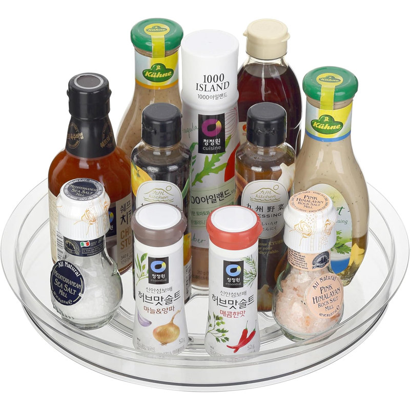 Valise pivotante en plastique acrylique antidérapante YBM Home de 12,5 pouces pour la cuisine, le garde-manger, le réfrigérateur, les placards ou le comptoir