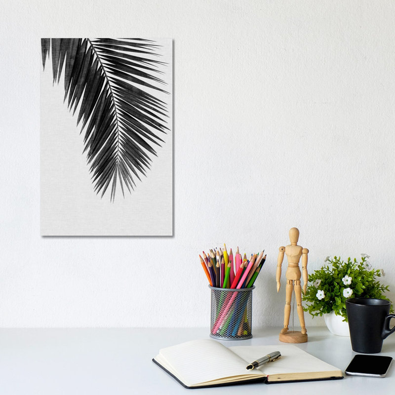 Palm Leaf I B&W by Orara Studio - Wrapped Canvas Gallery-Wrapped Canvas Giclée, 31cm H x 20.5cm W