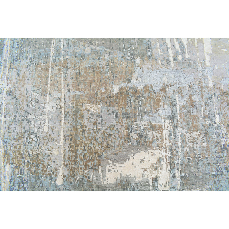 Wool Abstract Area Rug, Rectangle 2' x 3'