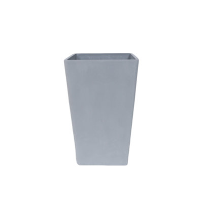 Haylie Square Tapered Garden Planter, Frostproof Concrete Effect, Indoor and Outdoor Plant Pot with Drainage Hole