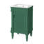 Meuble-lavabo vert en céramique peu encombrant de style rétro pour les petites salles de bain