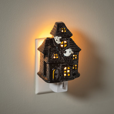 Veilleuse maison hantée en céramique