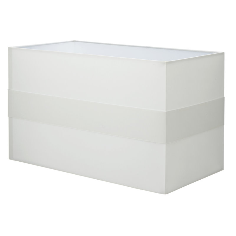 25cm H Silk Rectangle Lamp Shade ( Screw On ) in Off White