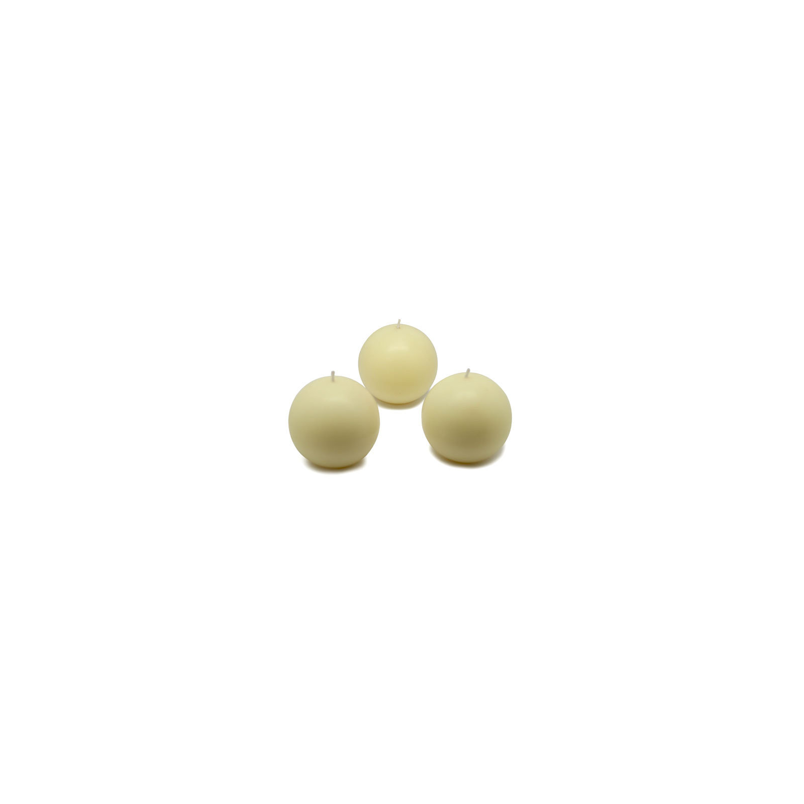 Ball Candle, 2" Diameter, Set of 12, Pale Ivory