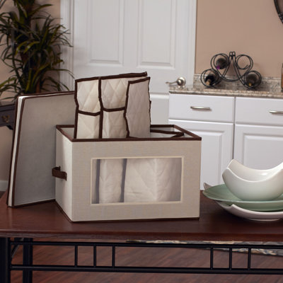 Messaline Fabric Dinnerware Storage Set