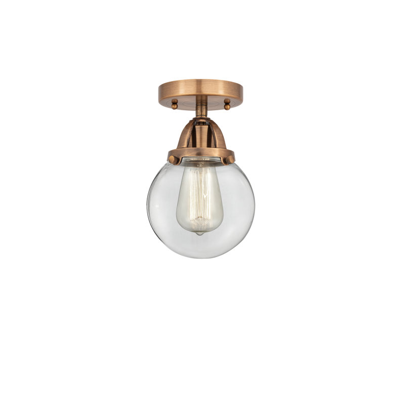 Plafonnier semi-encastré en verre Alfonsa, Cuivre antique, Ampoule non incluse, Oui