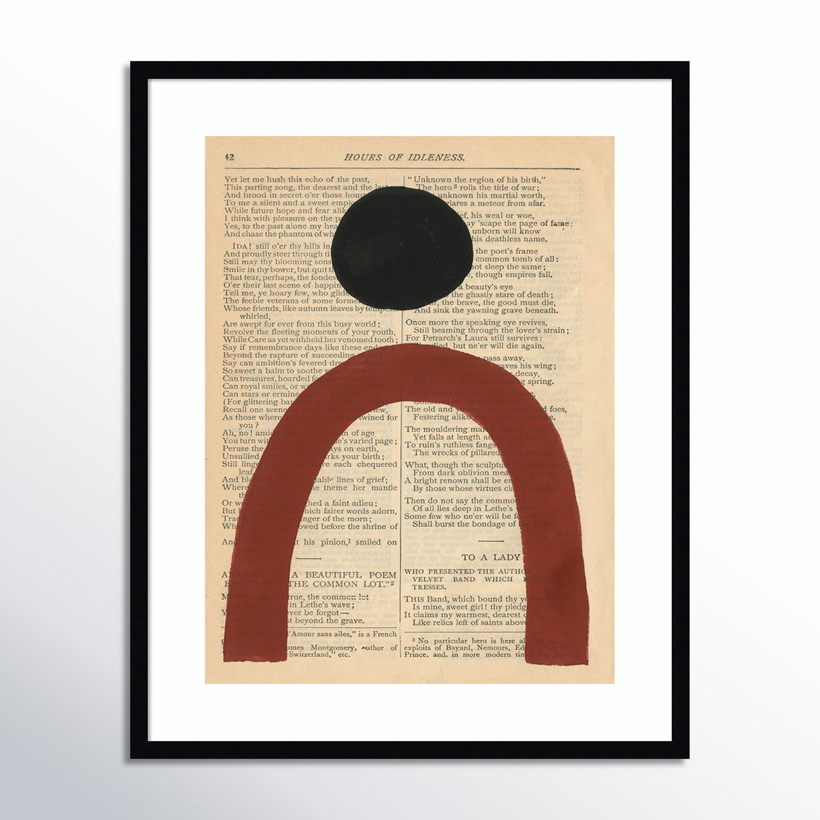 Adreille "Modern Prose VI" Print, Black Framed Paper, 35.38" H x 28.38" W x 0.88" D
