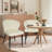 Mercer41 Side Chair Set Of 2, Upholstered Velvet Dining Chair , Beige