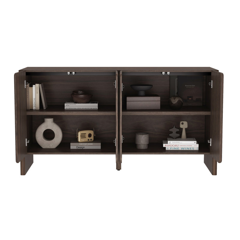 Linda 60" Sideboard In Walnut Brown, Walnut Brown