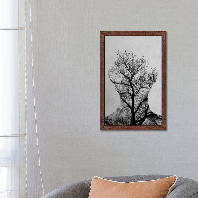 Tree Of Life by Andreas Lie - Print on Canvas, Brown Floater Framed, 66.04 cm H x 45.72 cm W x 3.175 cm D