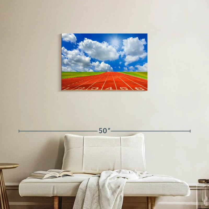 Cloudscape Over Running Track, 20" H x 30" W