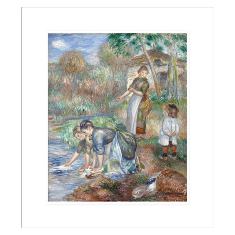 «Washerwomen» par Pierre-Auguste Renoir, impression giclée encadrée, H 20,27 po x l 17,75 po