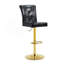 Ensemble de table de bar et tabourets Modern, table de pub ronde avec plateau en verre avec base et 2 tabourets de bar en cuir de polyuréthane gaufré crocodile noir avec hauteur réglable et pivotant, ensemble bistro Home Bar-133403270-133403272-133403274