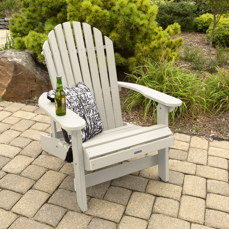 Chaise Adirondack en plastique Federigo, Blanc délavé
