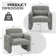 Chenille Upholstered Mordern Design Accent Armchair with Pillow