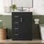 Meuble-lavabo 24 po avec lavabo intégré en céramique, meuble-lavabo à une porte, 3 tiroirs et meuble-lavabo simple pour petite et moyenne salle de bain-173715539