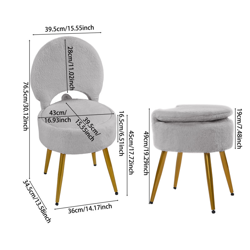 Accent Stool, Grey