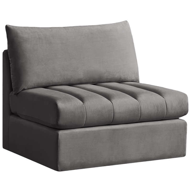 Jacob Velvet Slipper Chair, Gray Velvet