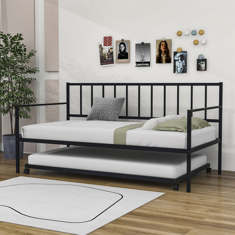 Lit de jour simple avec couchette en acier