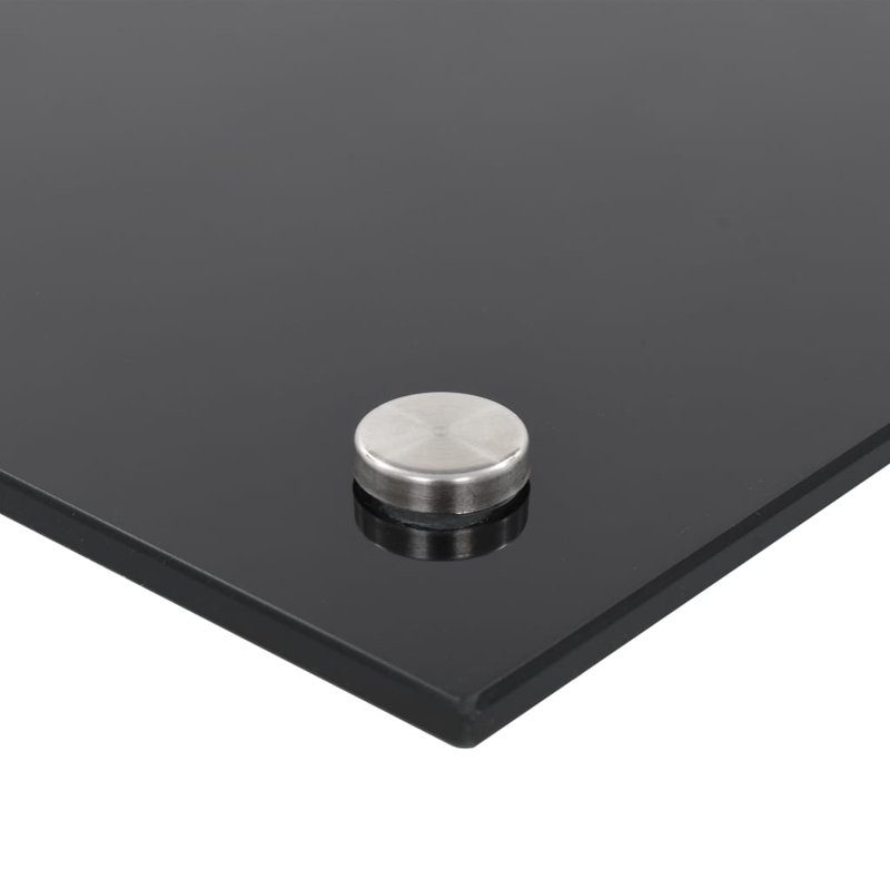 Black Tempered Glass Peel and Stick Kitchen Backsplash 39.4" x 19.7"