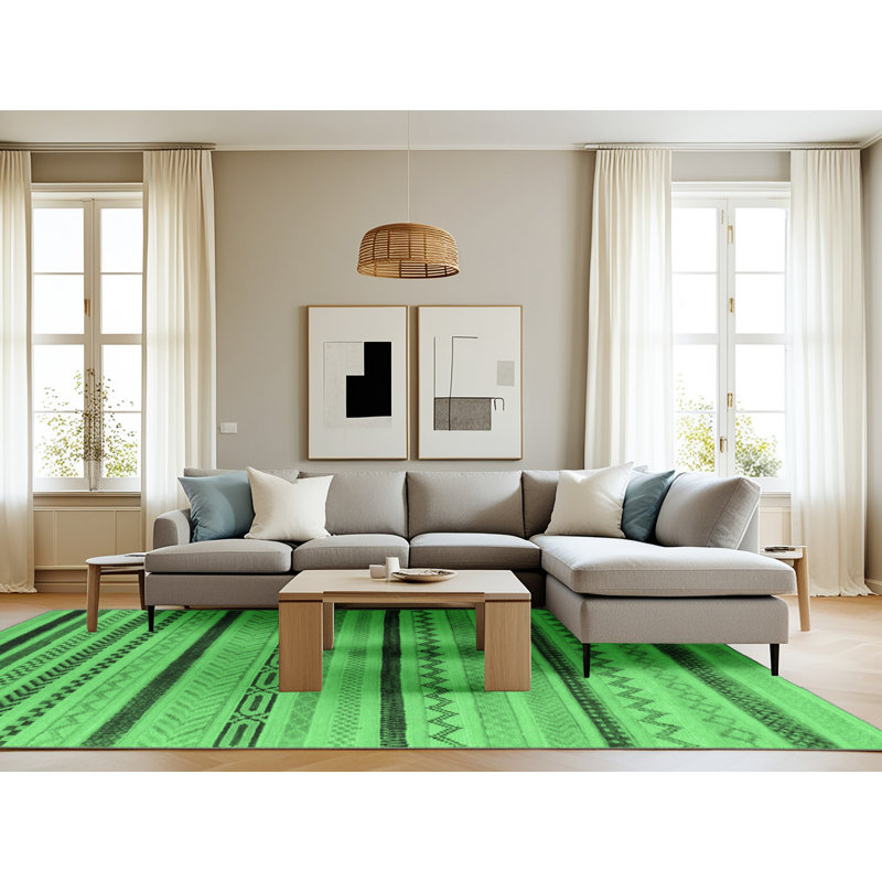 Kendarion Washable Geometric Indoor Rug, Rectangle 8' x 12'