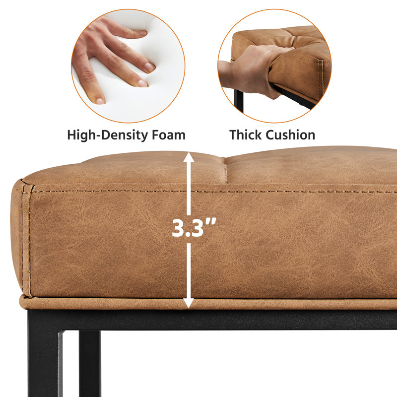 Kloud Counter Backless Industrial Stools with Footrests, Brown, Counter Stool (24" Seat Height)