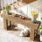 63-Inch Natural Wood Farmhouse Console Table with Spacious Top, Ideal for Modern and Rustic Interiors-1623549640-1623549642