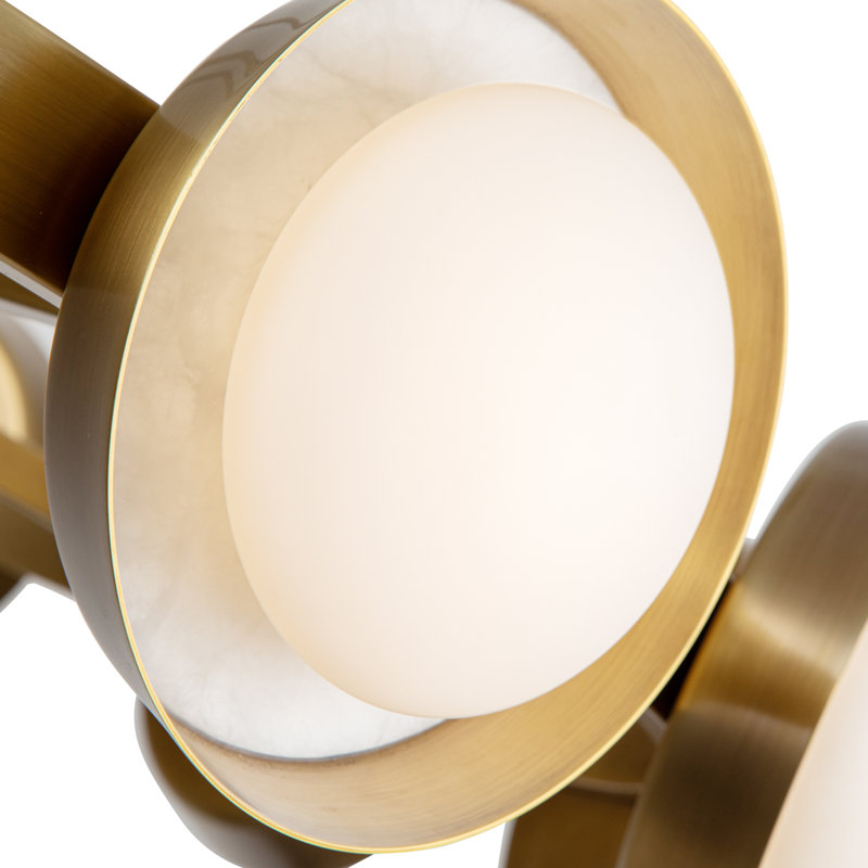 Alonso 12 - Light LED Chandelier, Vintage Brass