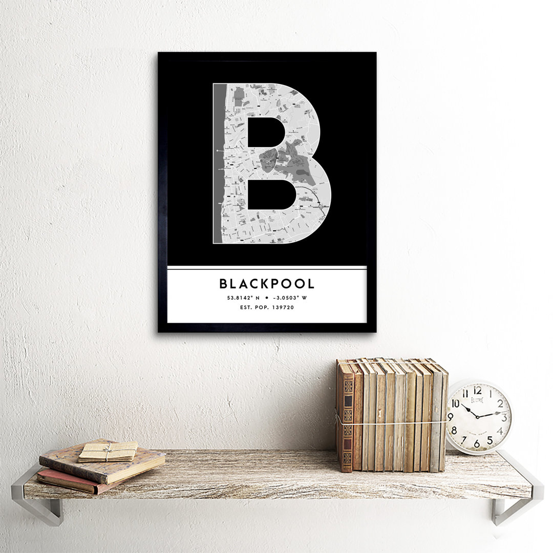 Blackpool England United Kingdom City - Single Picture Frame Typography