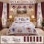 Ensemble de couvre-lit floral avec rideaux assortis, très grand, rose-120251917
