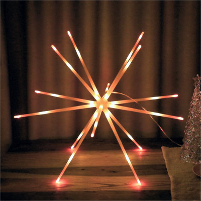 Garage Led Starry String Light Battery Operated 14 Plastic Tubes(Wam White)