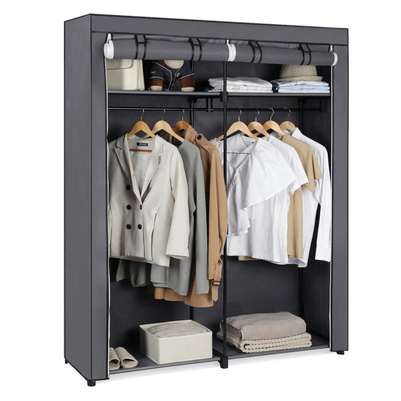 Illughi 140cm Portable Wardrobe, Grey