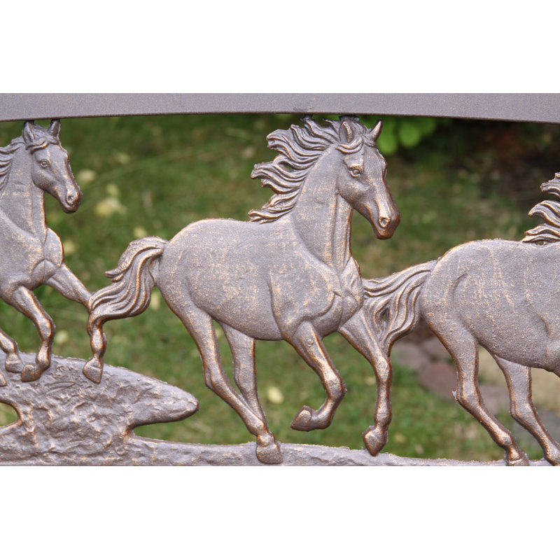 Horses Themed Steel and Cast Iron Bench