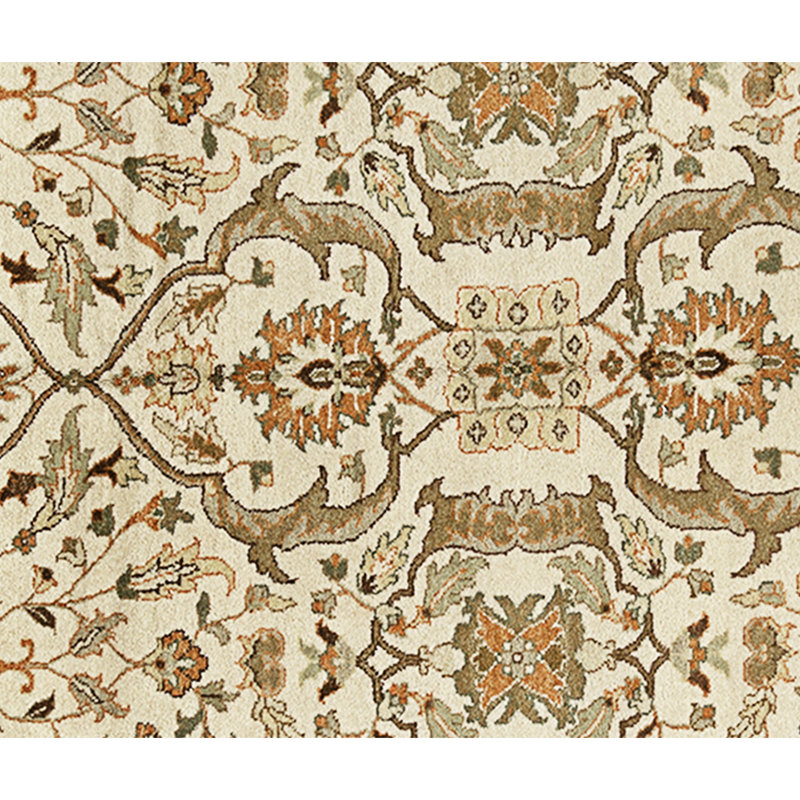 Hand Knotted Wool Area Rug in Gold