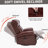 Heat Massage Manual Recliner Chair With Rocker And Swivel In Genuine Leather For Living Room,Red