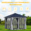 Milanna 3 x 3(m) Hardtop Gazebo Canopy Polycarbonate Roof Curtains Black