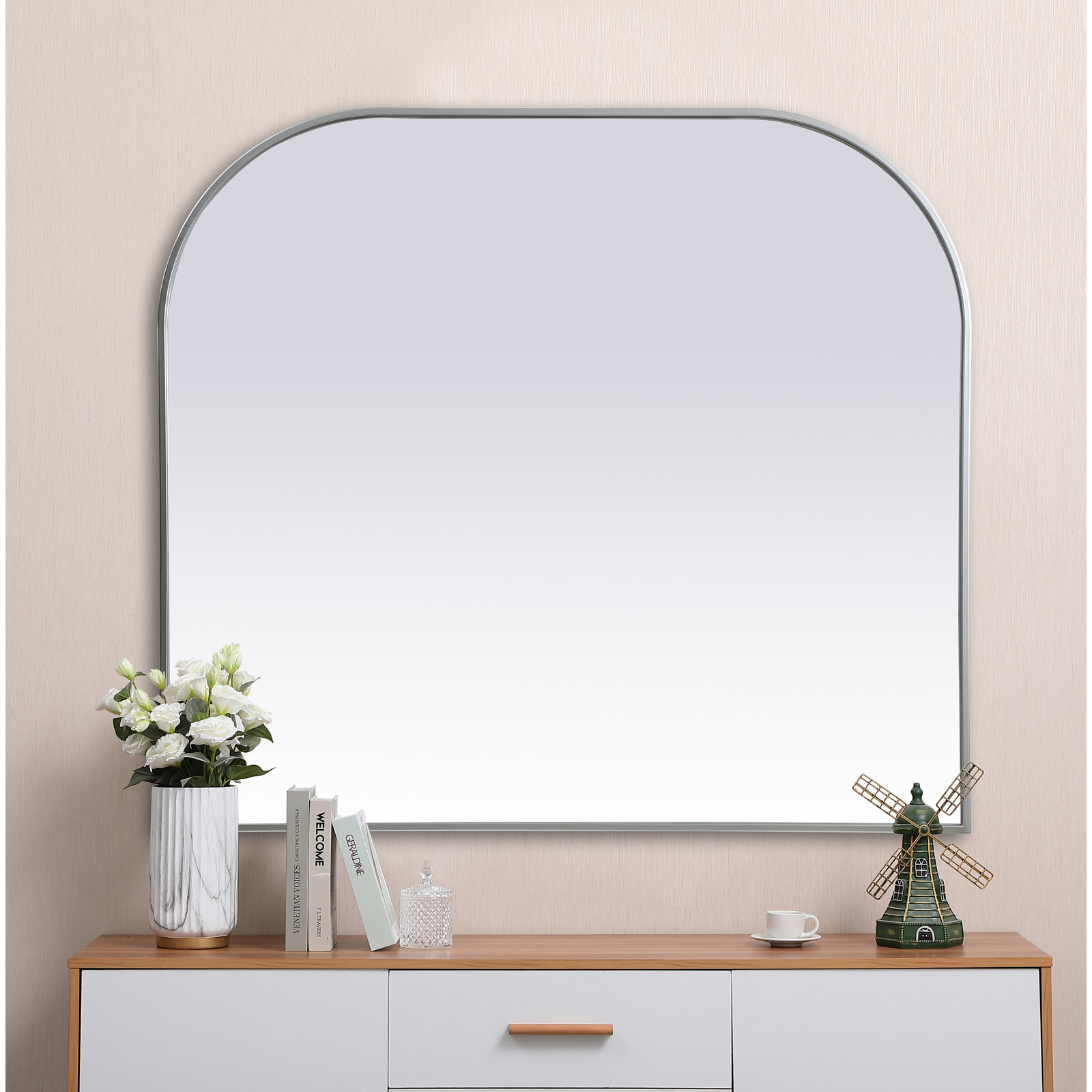 Sabine Accent Mirror, Silver, 38" x 42"