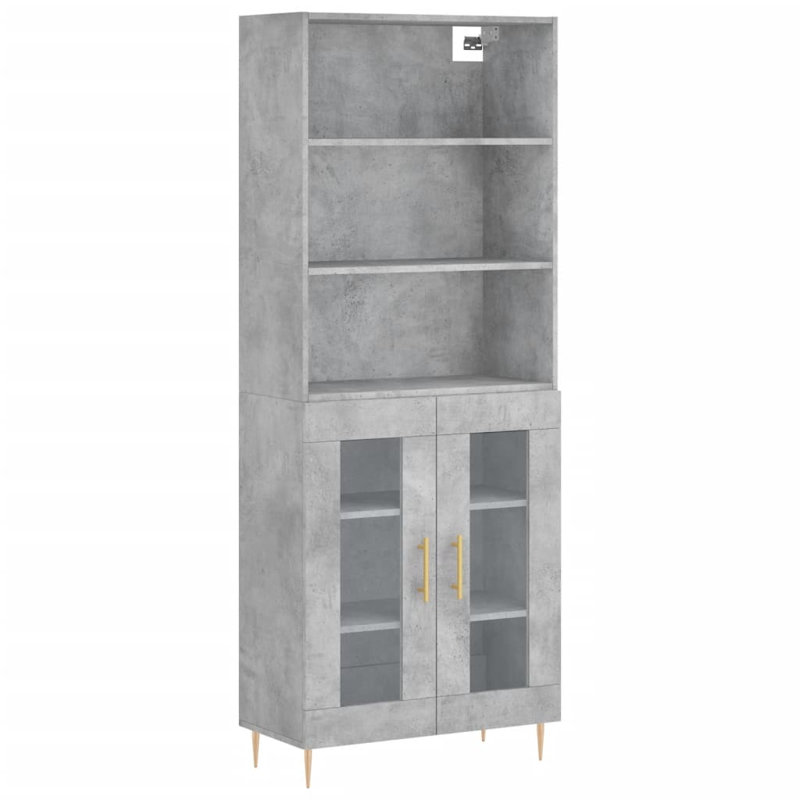 180cm H x 70cm W Bookcase, Concrete grey