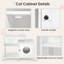 Cat Litter Box Enclosure For Bathroom, Hidden Litter Pet Washroom With Divider, Indoor Cat House For Large Cats, White