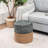 15.9" Handwoven Seagrass Round Ottoman-1853994380