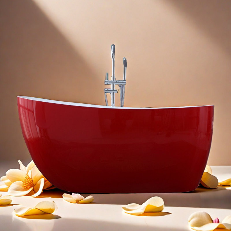 Modern Simple Acrylic Red Bathtub