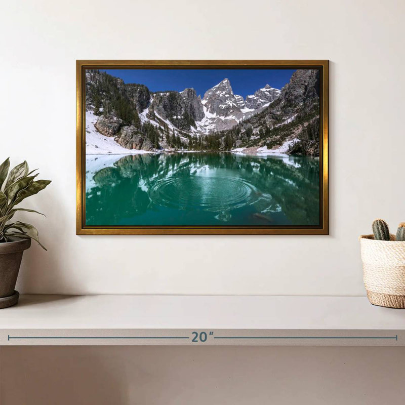 Delta Lake Grand Teton, Cadre flottant doré, 13 po x 9 po