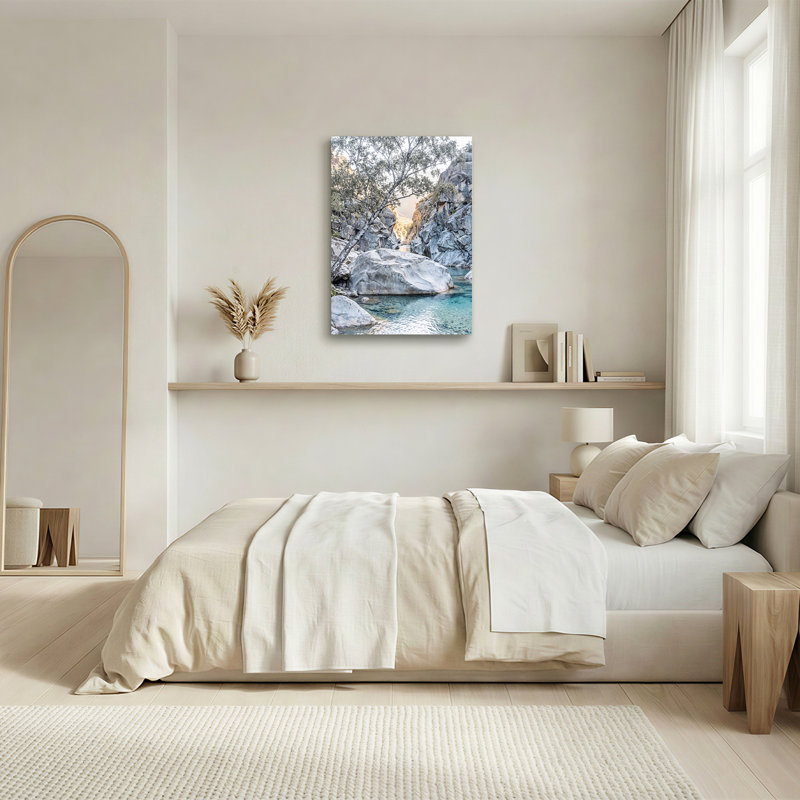 «Turquoise River In Rocky Canyon», art mural sur toile, H 24 po x l 16 po